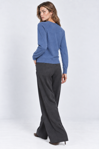 Cotton Cashmere Frayed Edge Crew