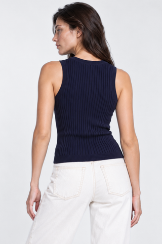 Viscose Ribbed Pointelle Tank Top
