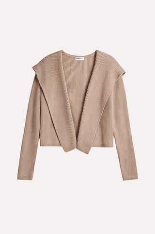 Cotton Shaker Hooded Flyaway Cardigan