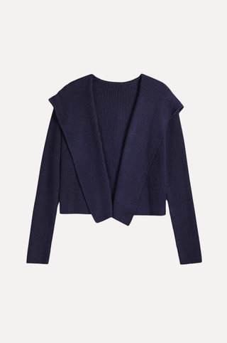 Cotton Shaker Hooded Flyaway Cardigan