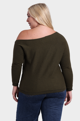 Plus Cttn/Cash Off The Shoulder Top