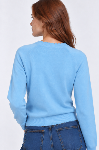 Cotton Cashmere Frayed Edge Crew