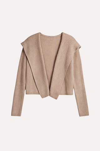 Cotton Shaker Hooded Flyaway Cardigan