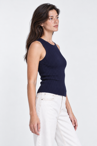 Viscose Ribbed Pointelle Tank Top