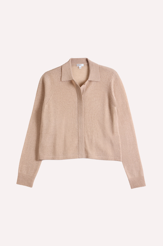 Southern Cashmere Collared Cropped Cardigan