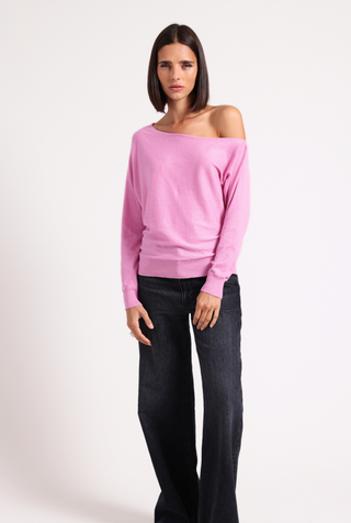 Cotton Cashmere Off The Shoulder Top