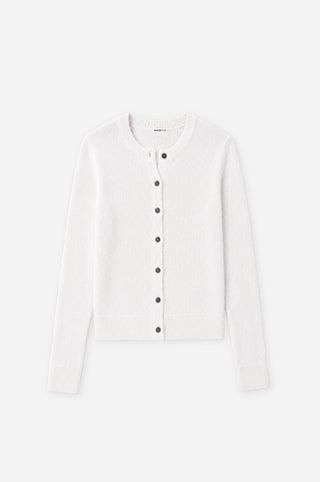 Boucle Long Sleeve Crew Neck Cropped Cardigan