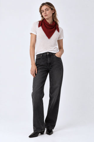 Cashmere Neckerchief Scarf with Eyelash Fringe