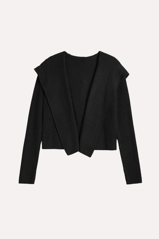 Cotton Shaker Hooded Flyaway Cardigan