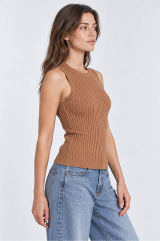 Viscose Ribbed Pointelle Tank Top