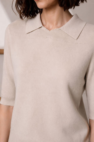 Cashmere Short Sleeve Polo
