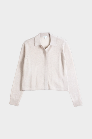 Southern Cashmere Collared Cropped Cardigan