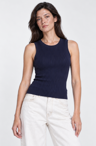 Viscose Ribbed Pointelle Tank Top