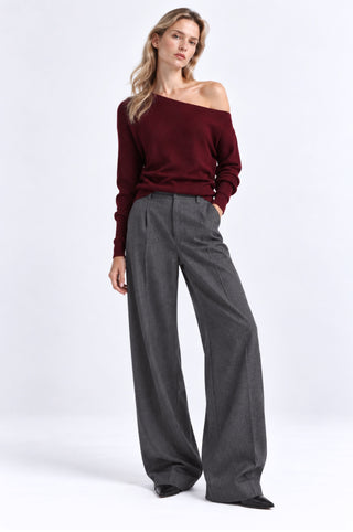 Cotton Cashmere Off The Shoulder Top