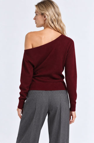 Cotton Cashmere Off The Shoulder Top