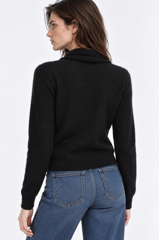 Cashmere Pointelle Tie Up Cardigan
