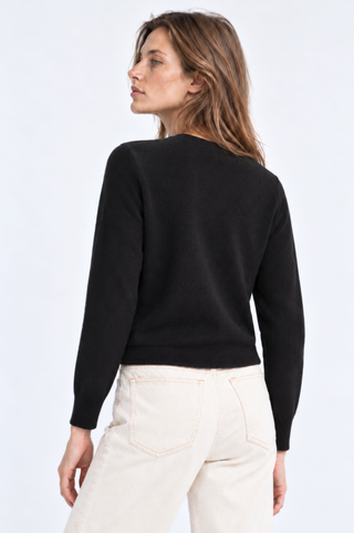 Luxe Cashmere Crew Sweatshirt with Tie