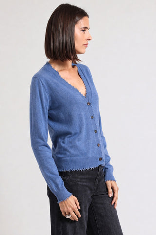 Cotton Cashmere Frayed Cardigan