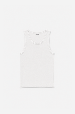 Sheer Luxury Cashmere Crew Neck Tank with Rolled Edges