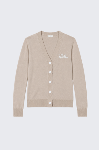 Cotton Cashmere "Wela" Embroidery V Neck Cardigan