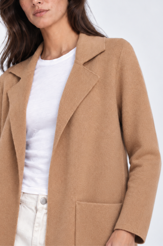 Cotton Cashmere Solid Collar Coat