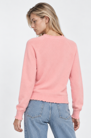 Cotton Cashmere Frayed Edge Crew