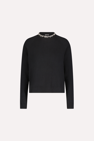 Cotton Cashmere Raglan Crew Jewel Neck