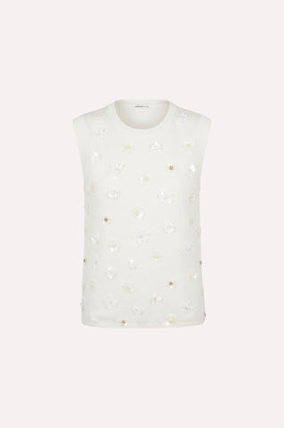 Viscose Shell With Floral Sequin Applique