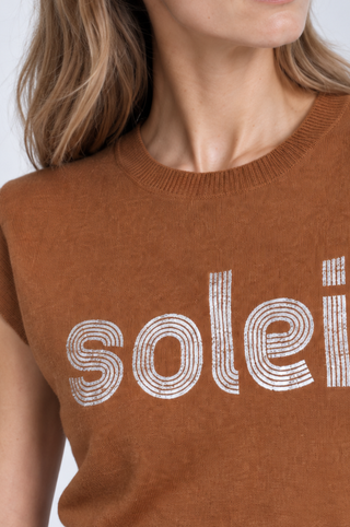 Cotton Cashmere Soleil Foil Print Tee