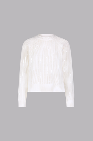 Cotton Cashmere Sequin Shaker Crew