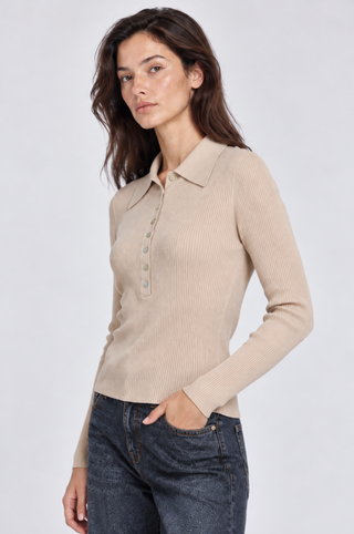 Viscose Ribbed Collared Henley