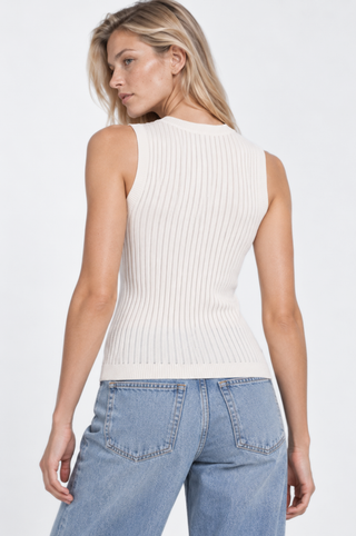 Viscose Ribbed Pointelle Tank Top