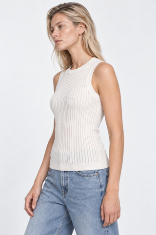 Viscose Ribbed Pointelle Tank Top