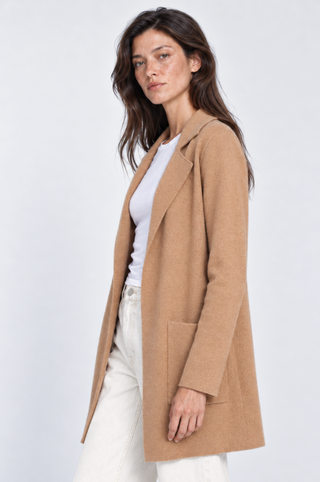 Cotton Cashmere Solid Collar Coat