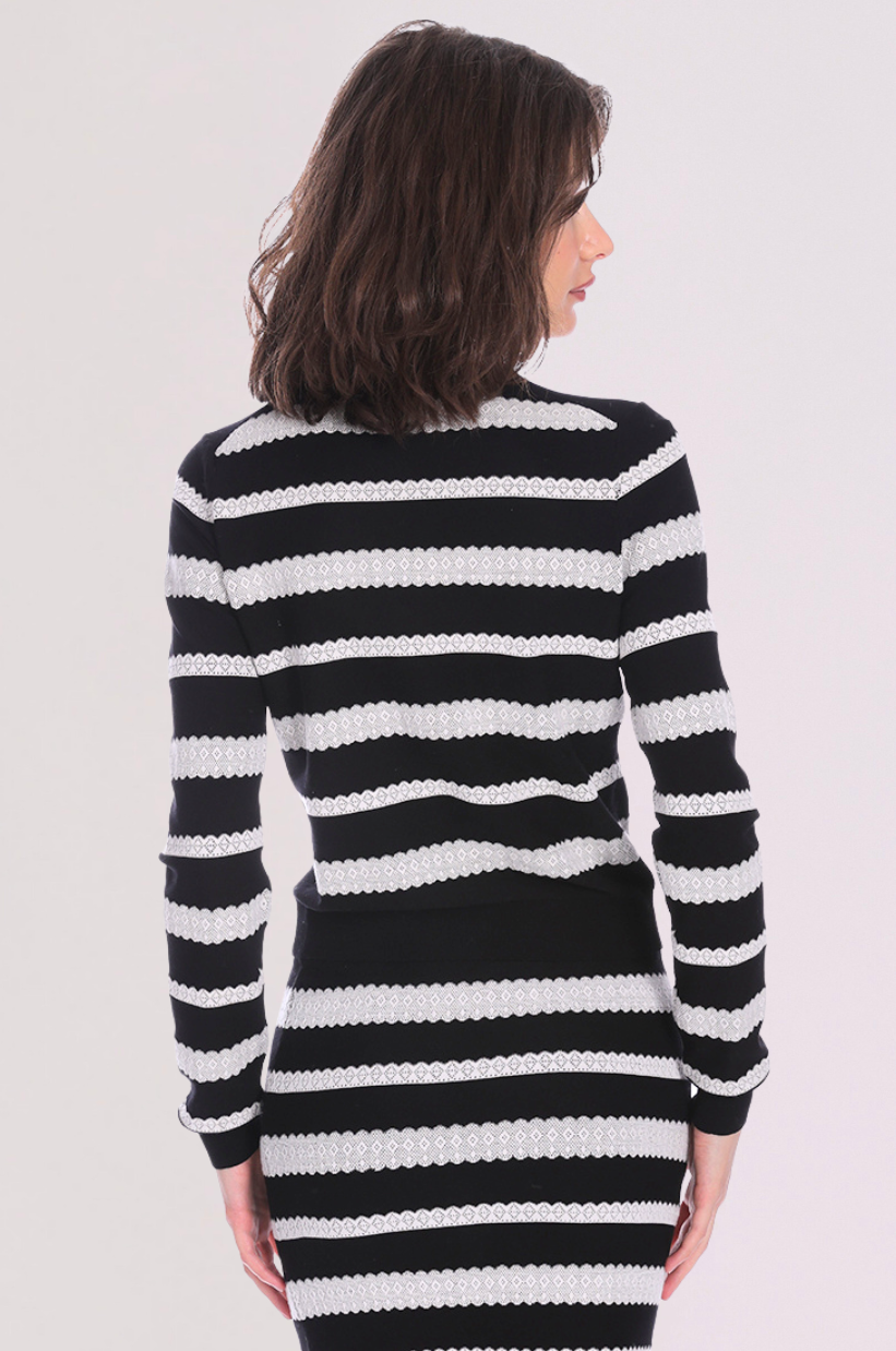 Viscose Lace Stripe Cardigan – Minnie Rose