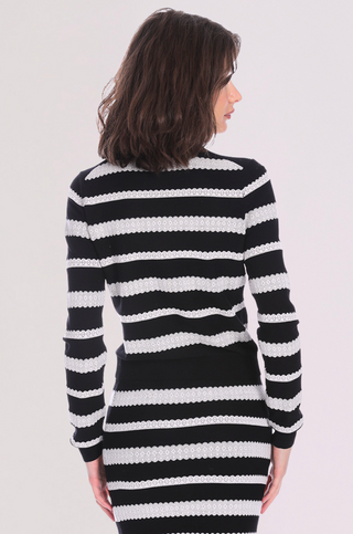 Viscose Lace Stripe Cardigan