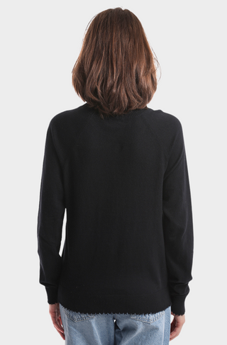 Cotton Cashmere Frayed Edge Crew