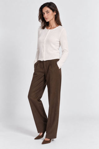 Sheer Luxury Cashmere Cardigan with Rolled Trims