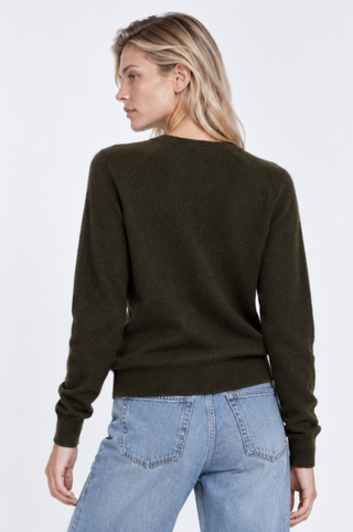 Cashmere Long Sleeve Shrunken V Neck