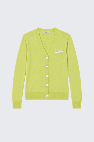 Cotton Cashmere "Wela" Embroidery V Neck Cardigan