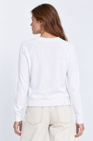 Cotton Cashmere Frayed Edge Crew
