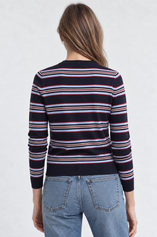 Striped V Neck Cardigan