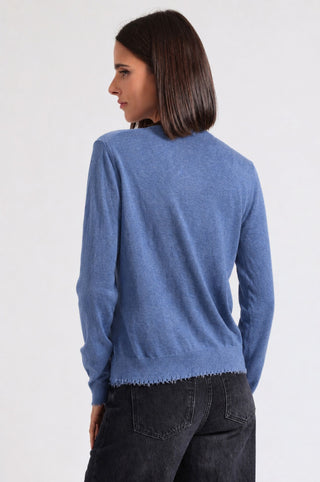 Cotton Cashmere Frayed Cardigan