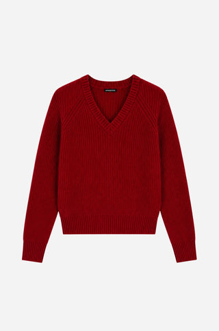 Cotton Shaker Stich V Neck