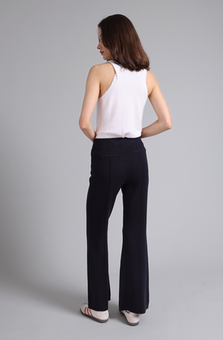 Cotton Blend Wide Leg Pant