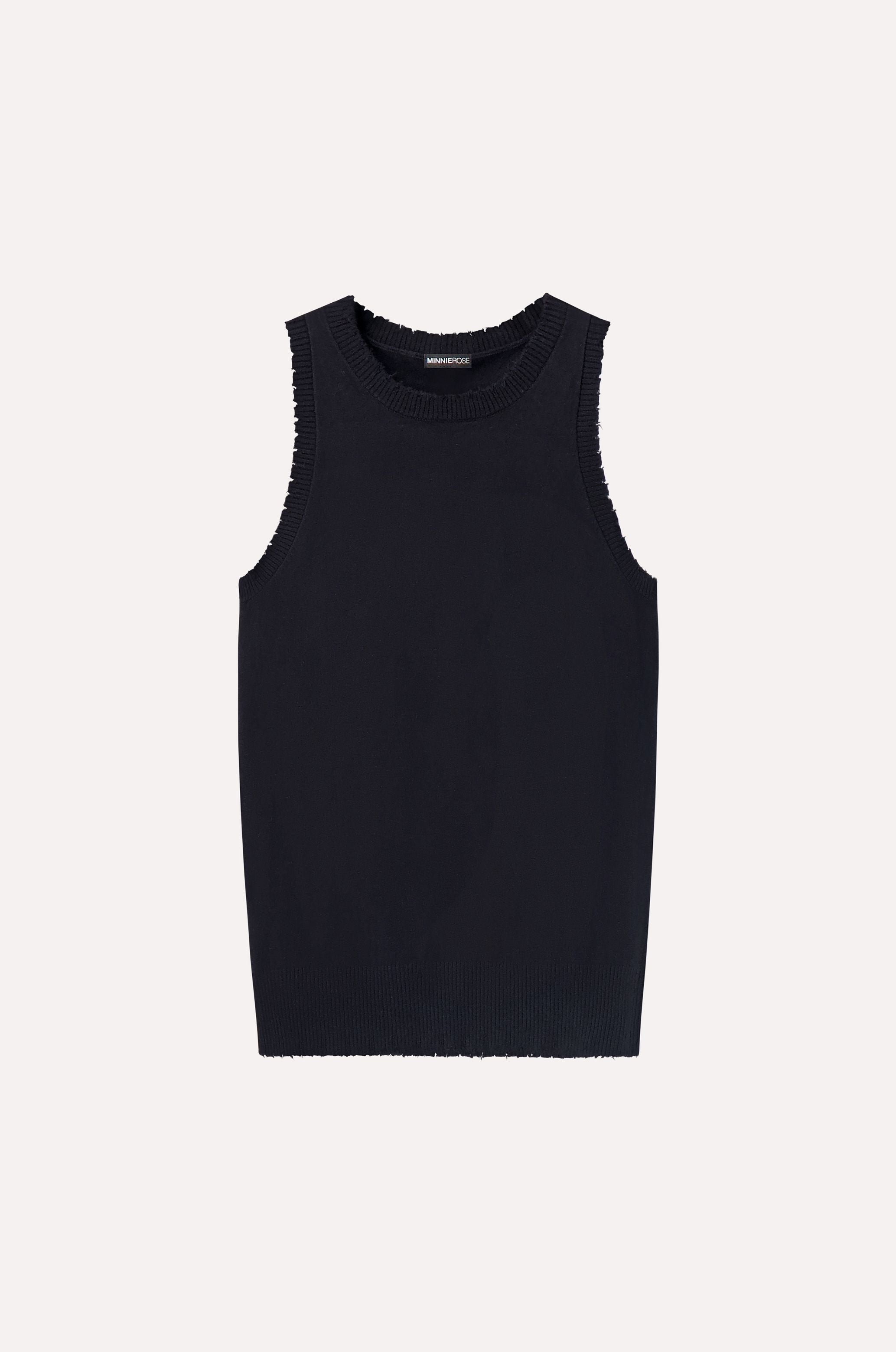Cotton Cashmere Frayed Tank
