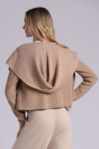 Cotton Shaker Hooded Flyaway Cardigan