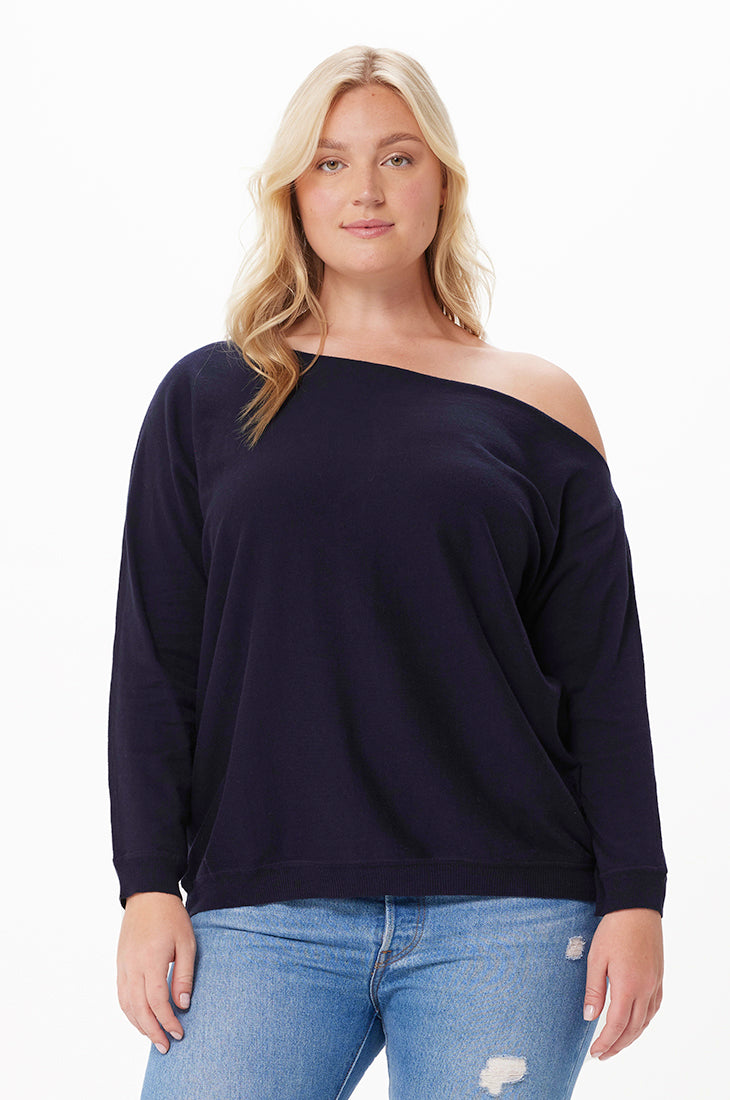 Plus Size Cotton Cashmere Off The Shoulder Sweater Minnie Rose