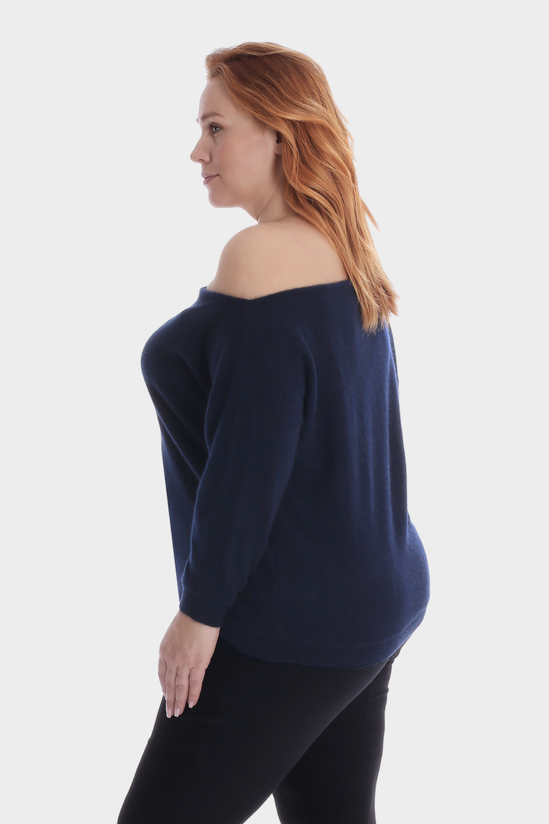 Plus Size Cashmere Off the Shoulder Top
