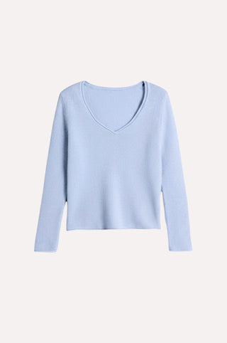 Sheer Luxury Cashmere 3/4 Sleeve V Neck